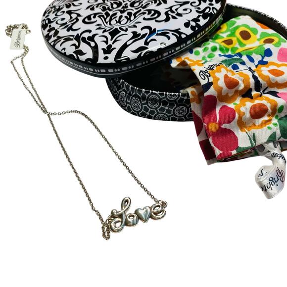 Brighton Necklace LOVE IS ALL YOU NEED silver chain NEW with tin & dust bag - Picture 1 of 8